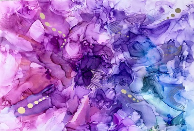 'Opus 21', alcohol ink on MDF board, 22 x 27.5 inches $180.00